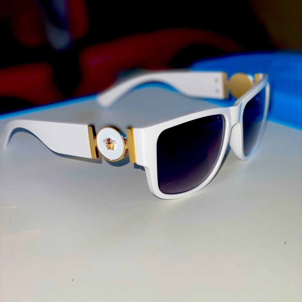 White and Gold Versace Sunglasses